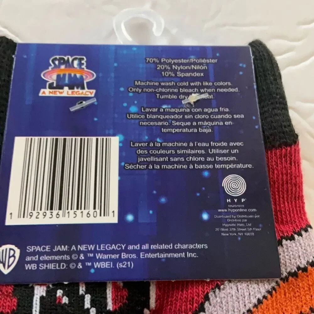Space Jam Bugs Bunny Socks. Size 6-12. New  TuneSquad, looneytunes, basketball